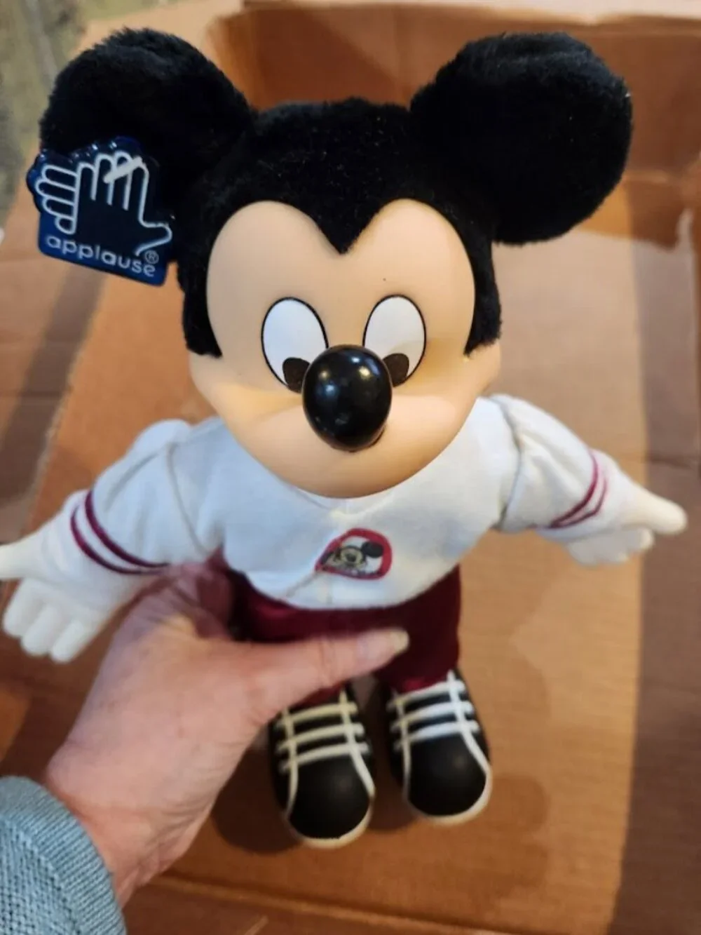 Football player Mickey and Disney Store Minnie